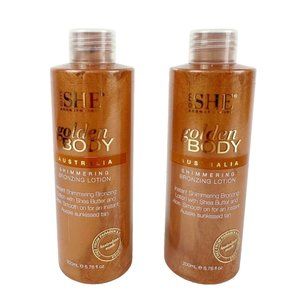 [2] om SHE Aromatherapy Golden Body Sunless Tanning Shimmering Bronzing Lotion